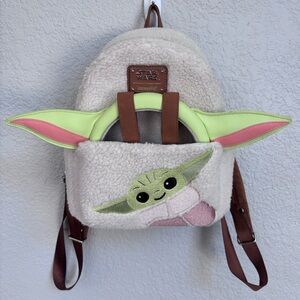 Star Wars Loungefly Sherpa Backpack with Yoda Ears